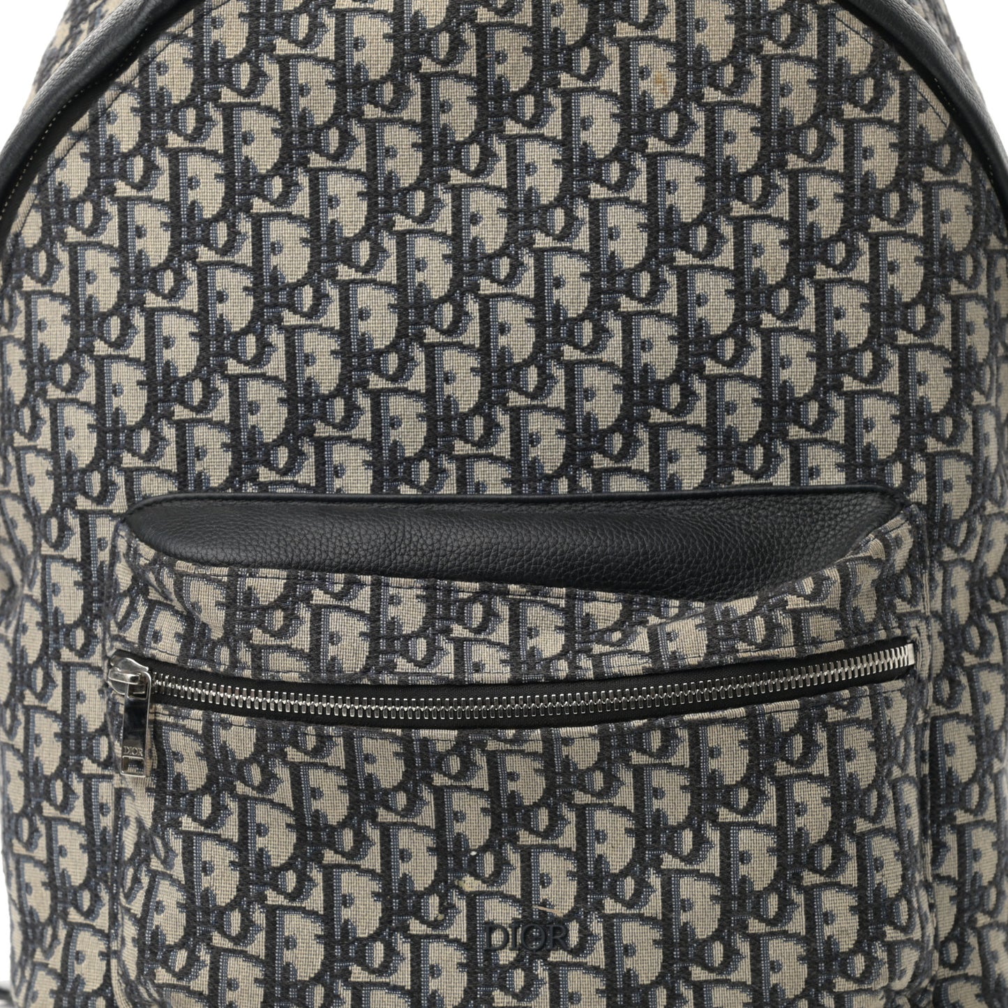 Oblique Calfskin Rider Backpack Beige Black