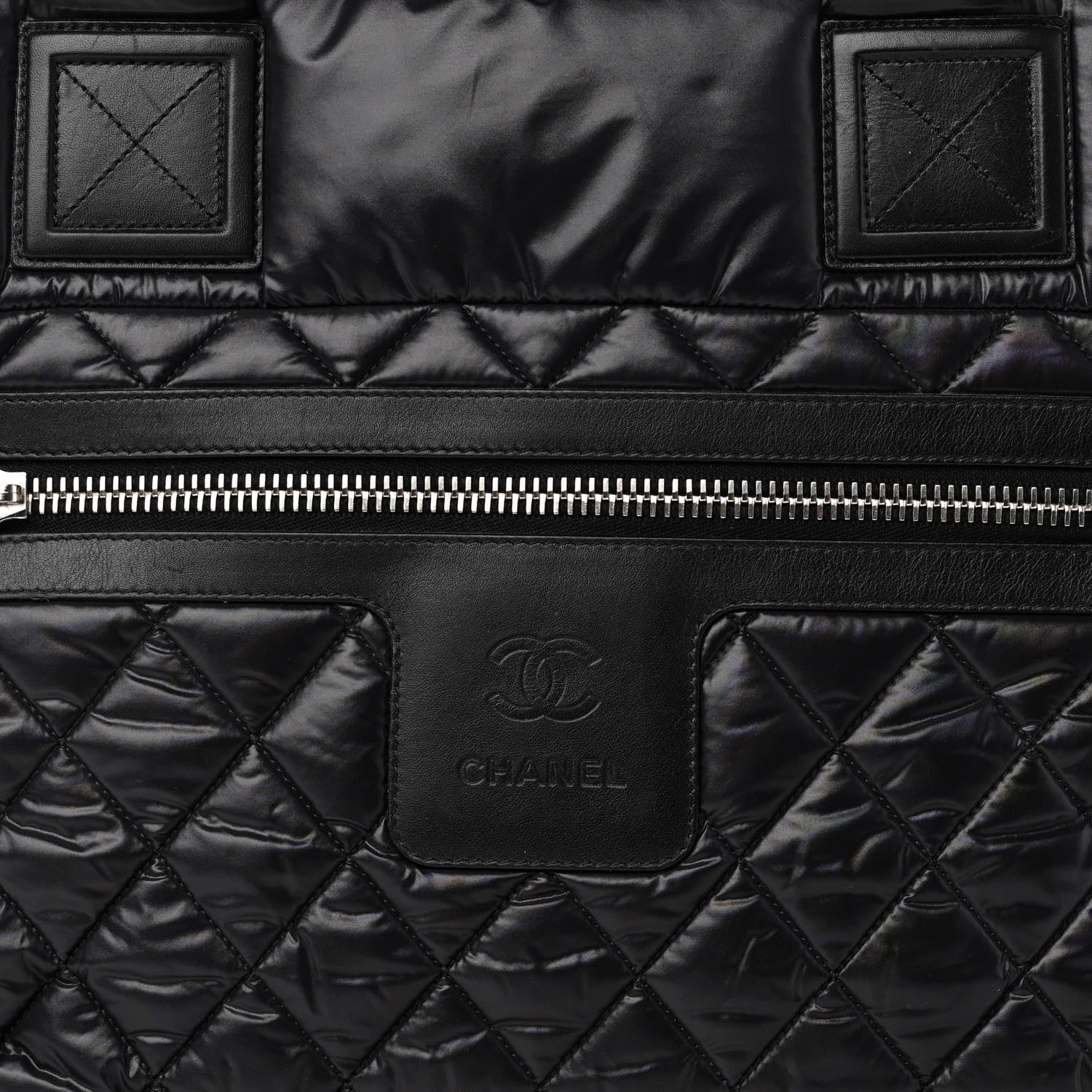 Chanel Nylon Quilted Large Coco Cocoon Tote Black 8 of 10