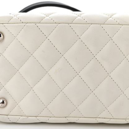 Chanel Calfskin Quilted Large Cambon Bowler White Black 12 of 14