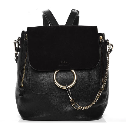 Chloe Suede Calfskin Medium Faye Backpack Black 1 of 9