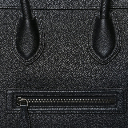 Celine Drummed Calfskin Mini Luggage Black 10 of 12