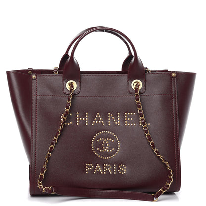 Chanel Caviar Small Studded Deauville Tote Burgundy 1 of 11