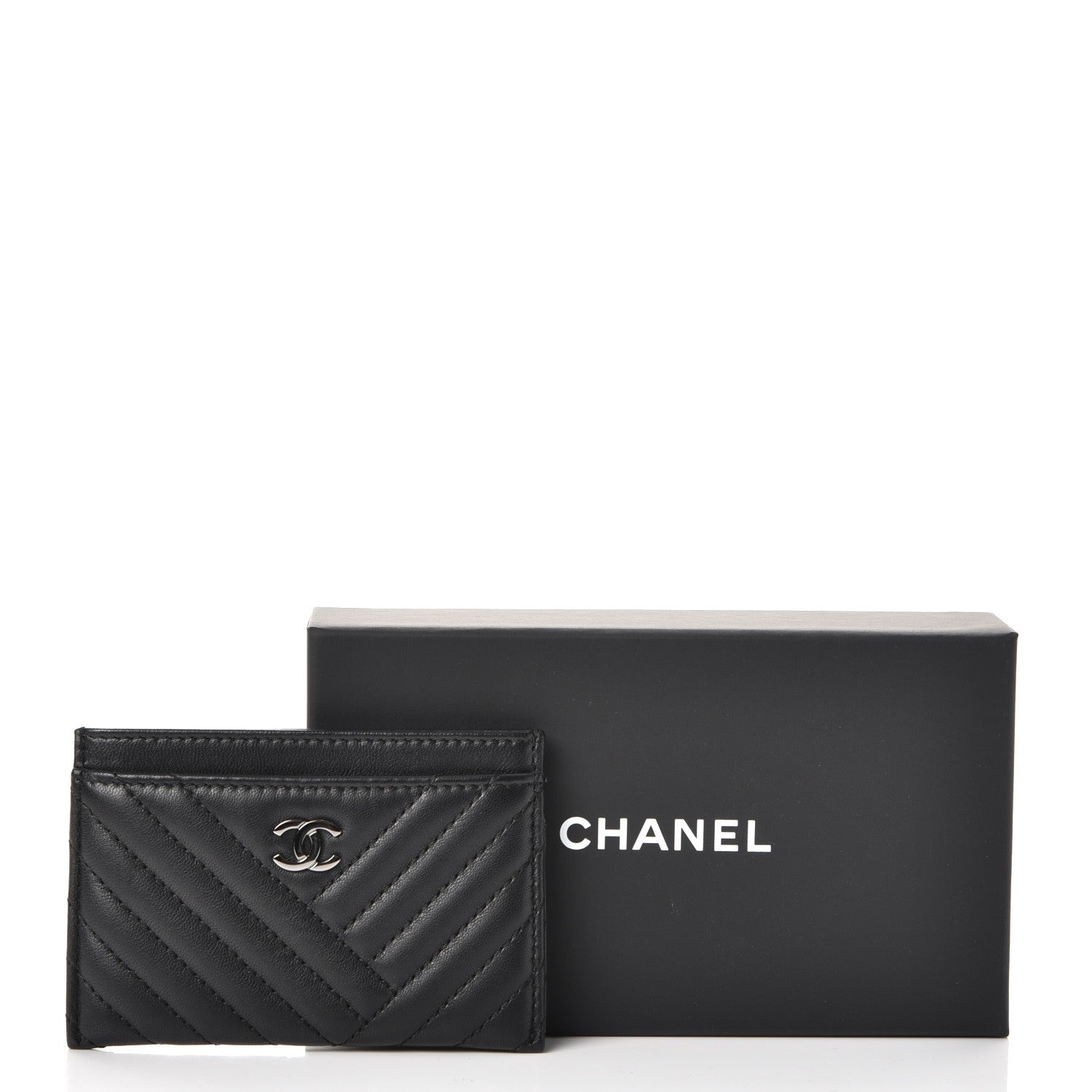 Chanel Lambskin Quilted CC Crossing Card Holder Black 9 of 9