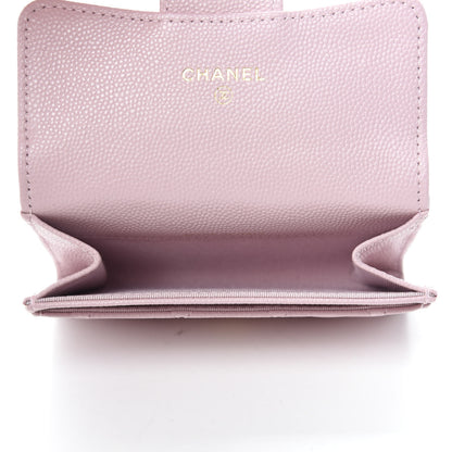 Chanel Caviar Quilted Flap Card Holder Wallet Light Pink 5 of 9