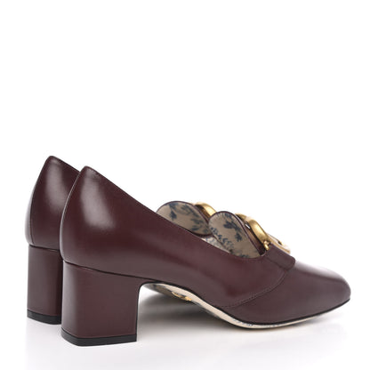 Gucci Malaga Kid GG Victoire 55mm Loafer Pumps 36 Vintage Bordeaux 4 of 9