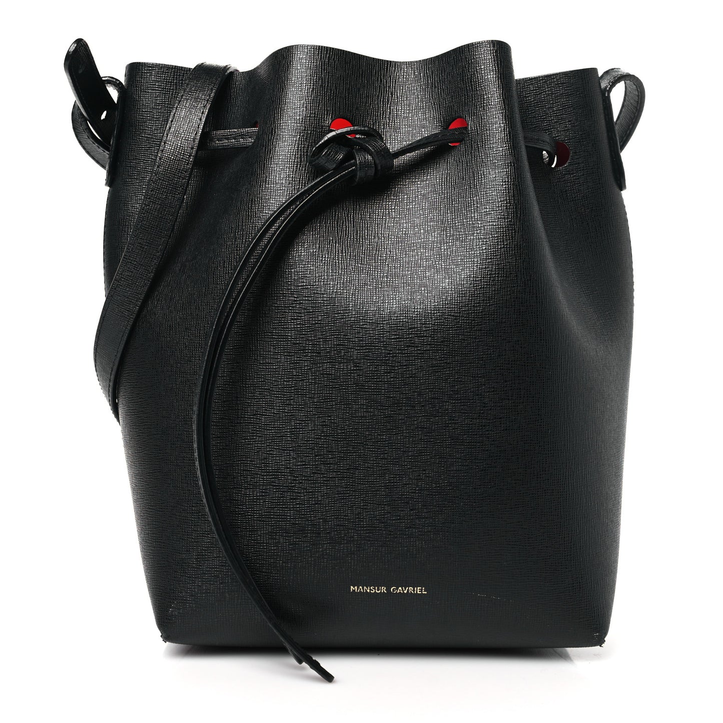 Saffiano Mini Bucket Bag Black Flamma