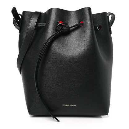 Mansur Gavriel Saffiano Mini Bucket Bag Black Flamma 1 of 13