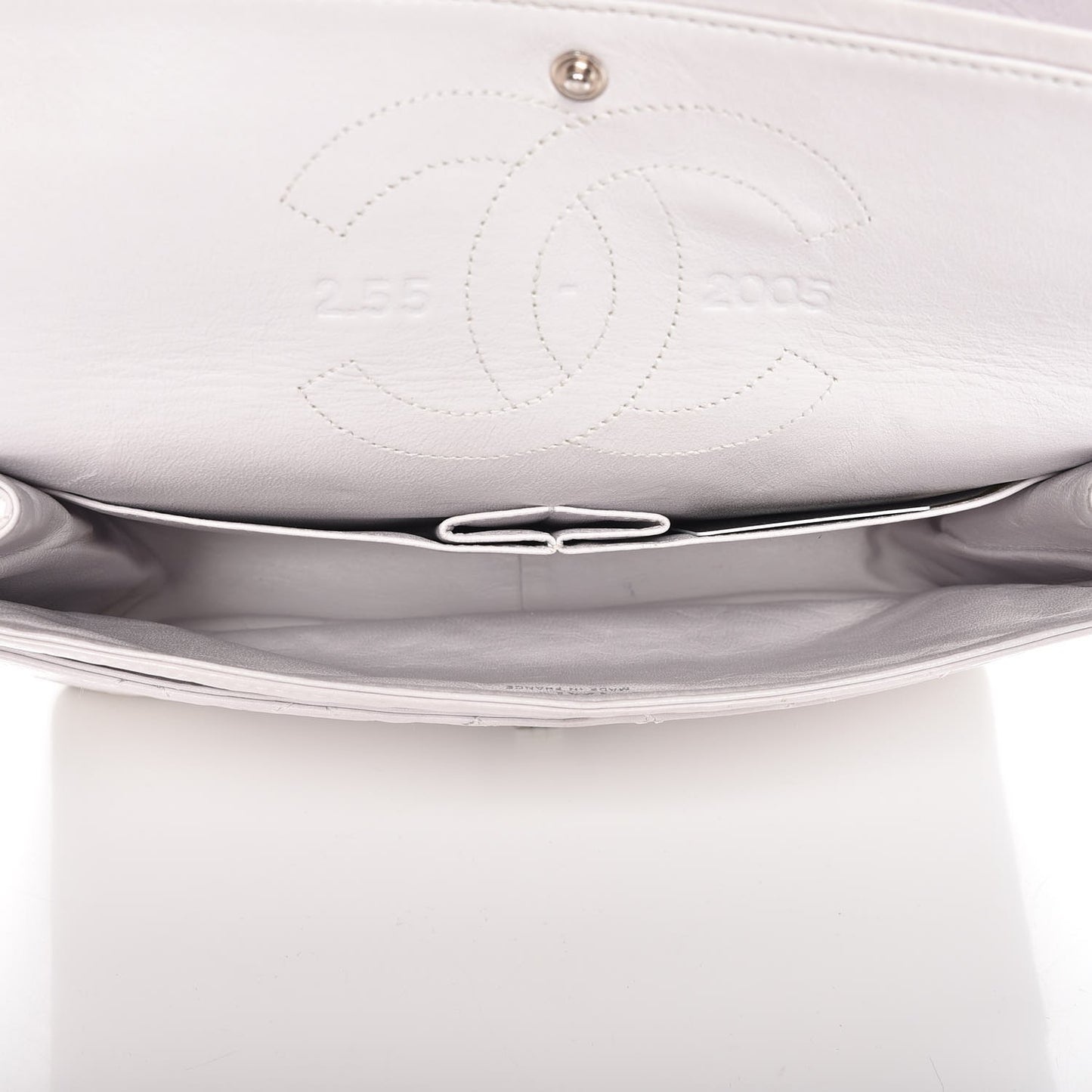 Aged Calfskin Quilted 50th Anniversary 2.55 Reissue Flap 226 White