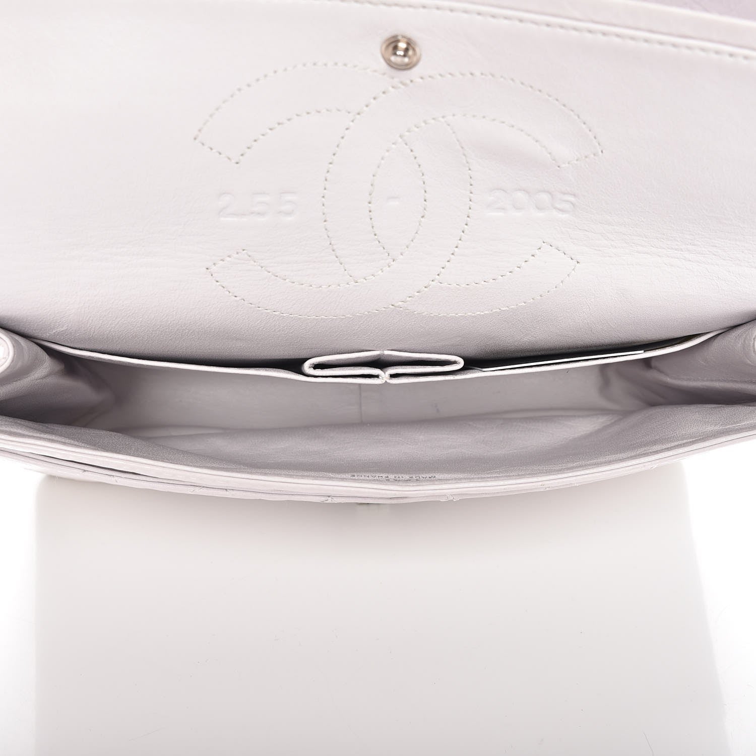 Chanel Aged Calfskin Quilted 50th Anniversary 2.55 Reissue Flap 226 White 6 of 11