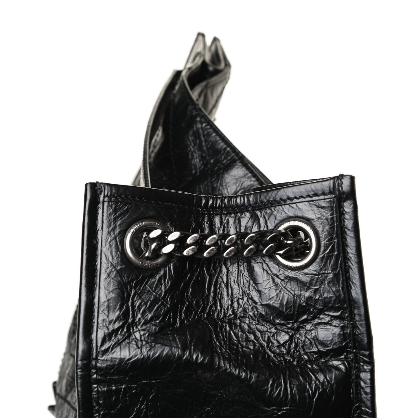 Crinkled Calfskin Matelasse Monogram Niki Shoulder Bag Black