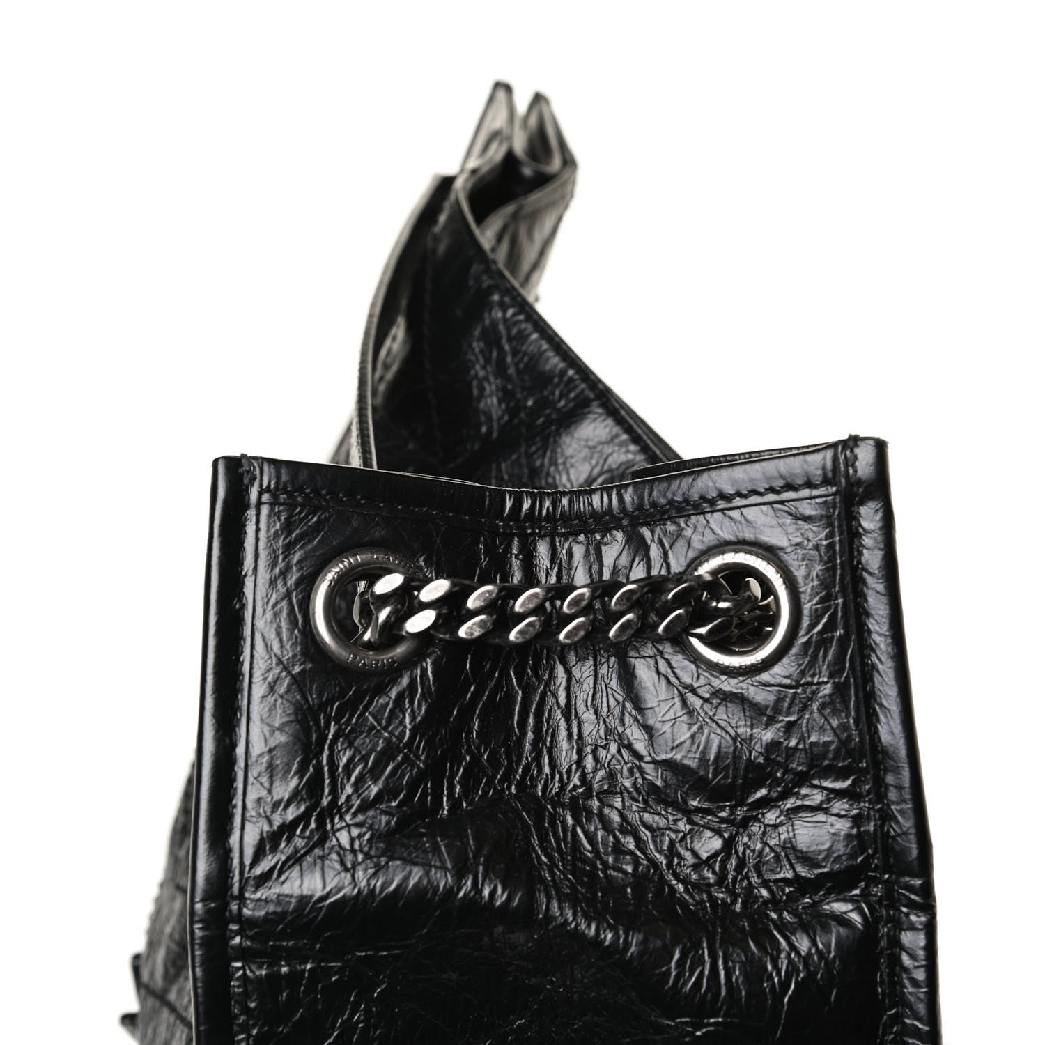 Saint Laurent Crinkled Calfskin Matelasse Monogram Niki Shoulder Bag Black 12 of 17
