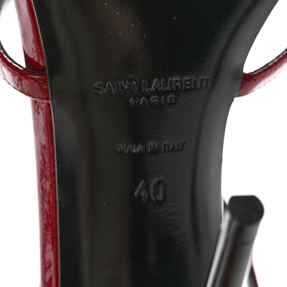 Saint Laurent Patent Calfskin Cassandra 100 Sandals 40 Red Laquer 6 of 12