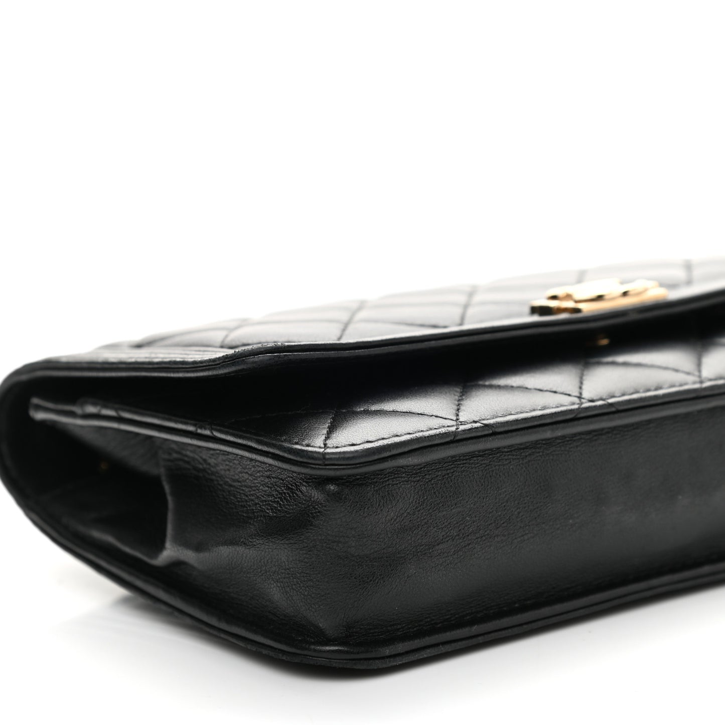 Lambskin Quilted Boy Wallet On Chain WOC Black