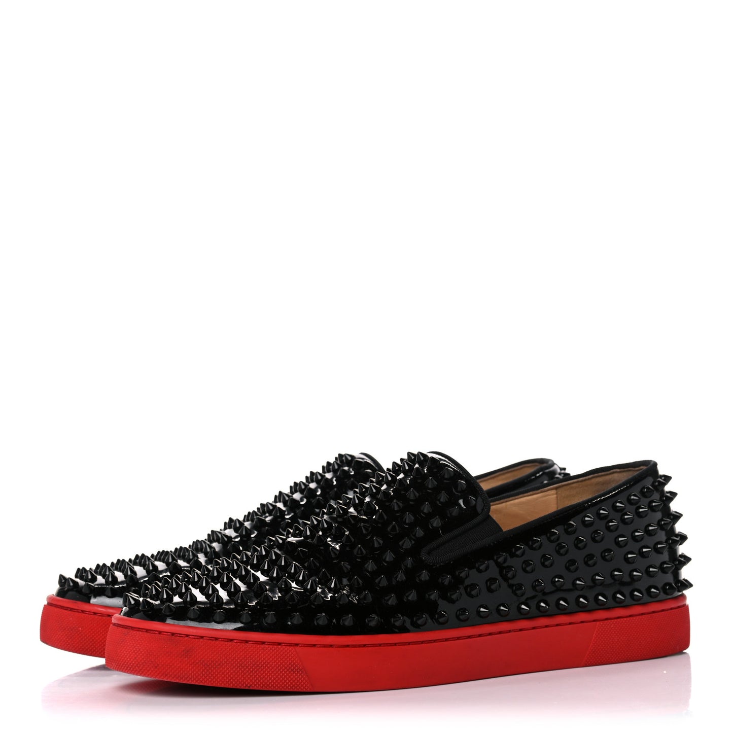 Patent Spikes Mens Roller Boat Flats 44 Black