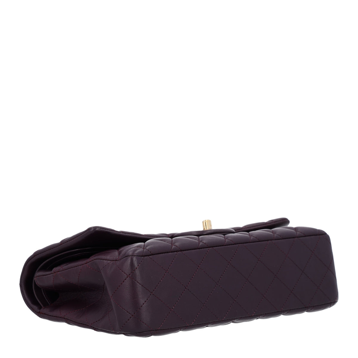 Chanel Lambskin Quilted Medium Double Flap Dark Purple 3 of 9