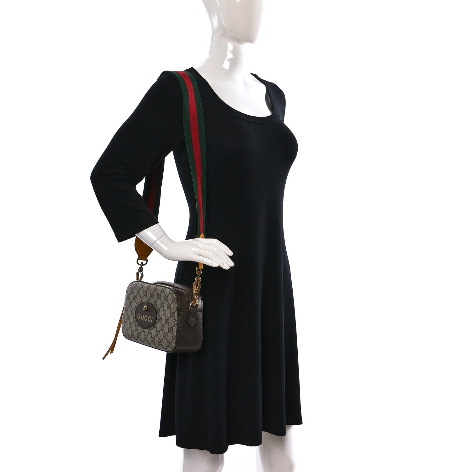 Gucci GG Supreme Monogram Web Neo Vintage Shoulder Bag Beige New Acero Crop 3 of 11