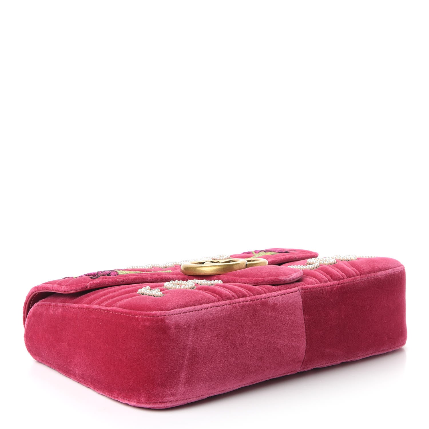 Gucci Velvet Matelasse Blind for Love Embroidered Medium GG Marmont Shoulder Bag Light Raspberry Rose Multicolor 4 of 10
