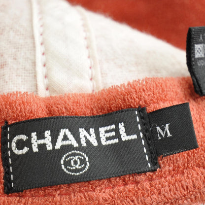 Chanel Terry Cotton Huge CC Logo Hat Cap M Orange 12P 6 of 7