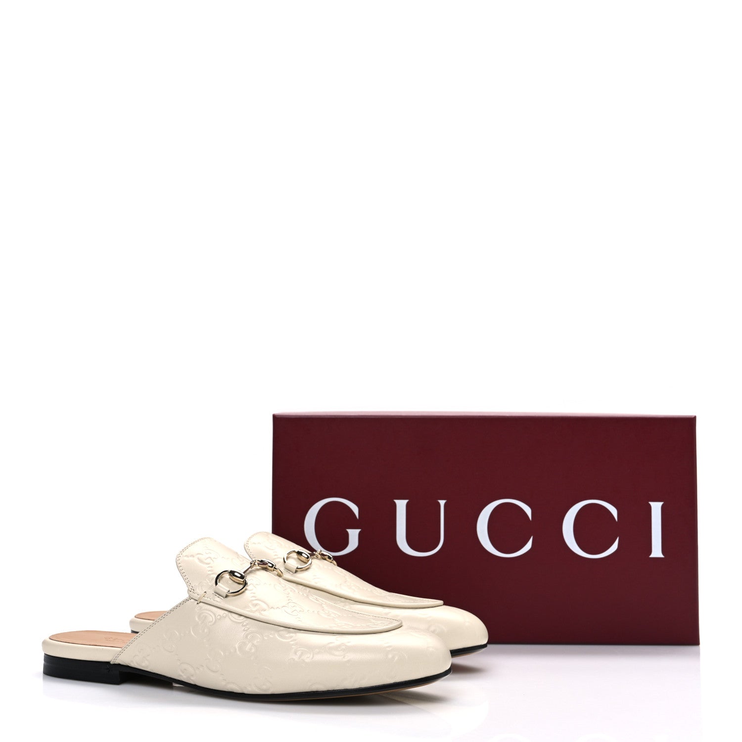 Gucci Glamour Calfskin Guccissima Womens Princetown Slippers 39.5 Mystic White 11 of 11