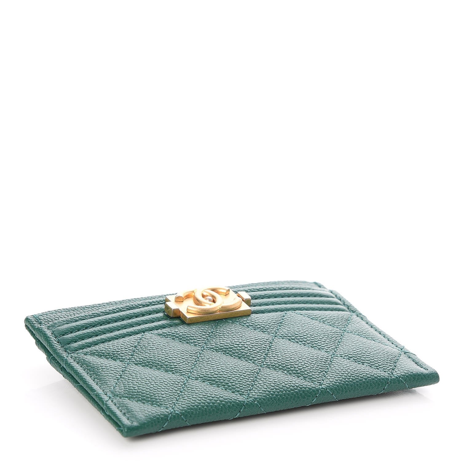 Chanel Caviar Quilted Boy Card Holder Green 4 of 9