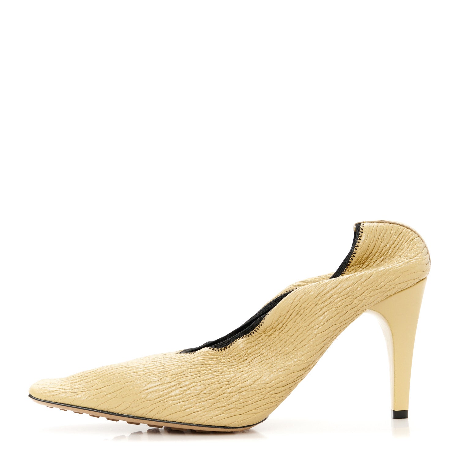 Bottega Veneta Crunch Calfskin Sharpei Pumps 36.5 Tapioca 1 of 16