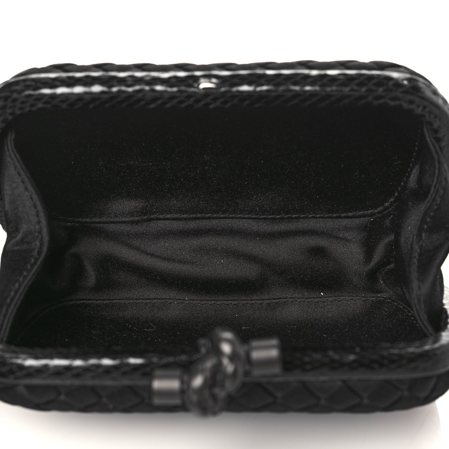 Bottega Veneta Satin Intreccio Impero Ayers Knot Clutch Black 5 of 10