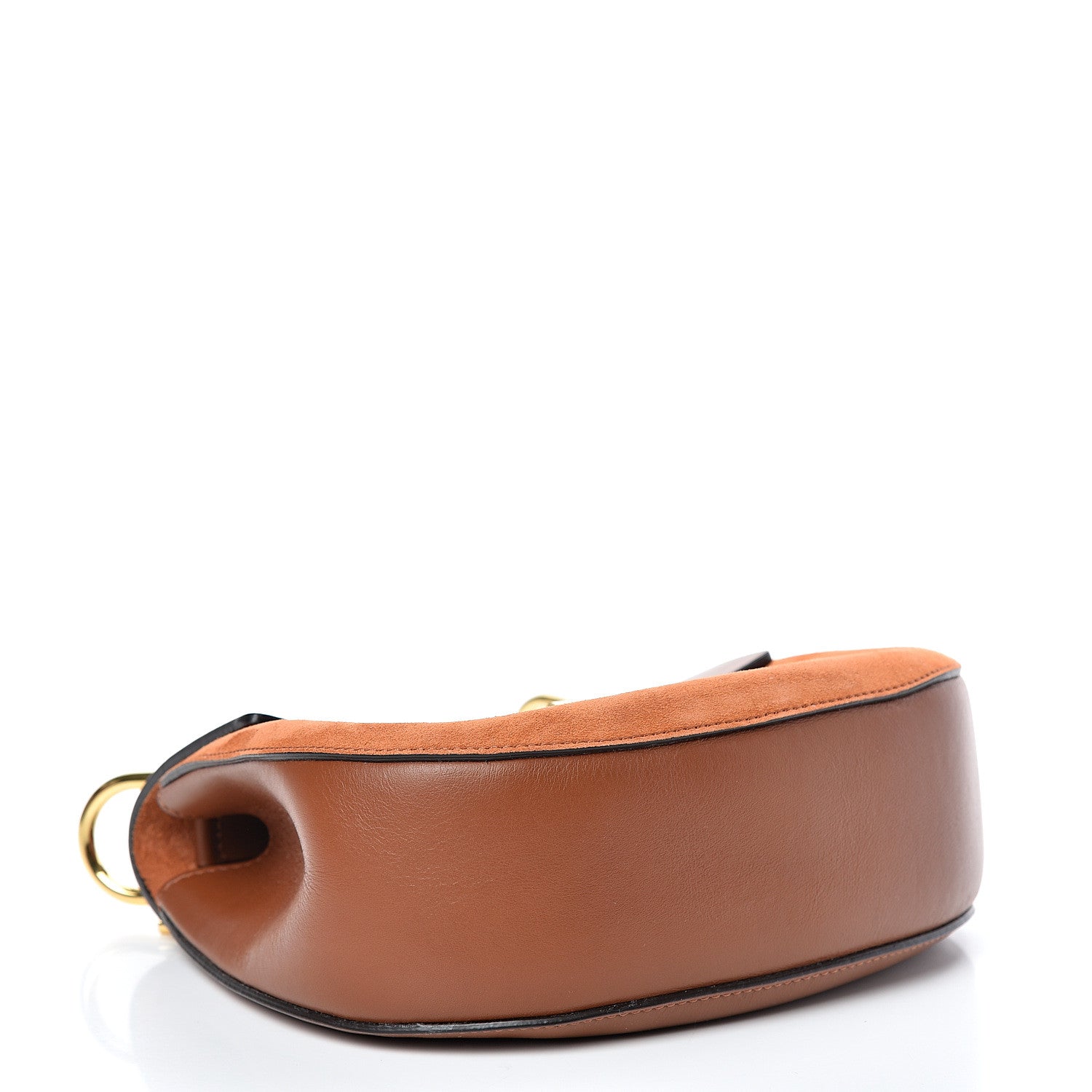 Chloe Suede Smooth Calfskin Drew Shoulder Bag Classic Tobacco 3 of 12