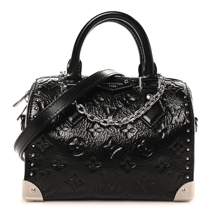 Louis Vuitton Calfskin Monogram Saga Speedy Trunk 20 Black 1 of 9