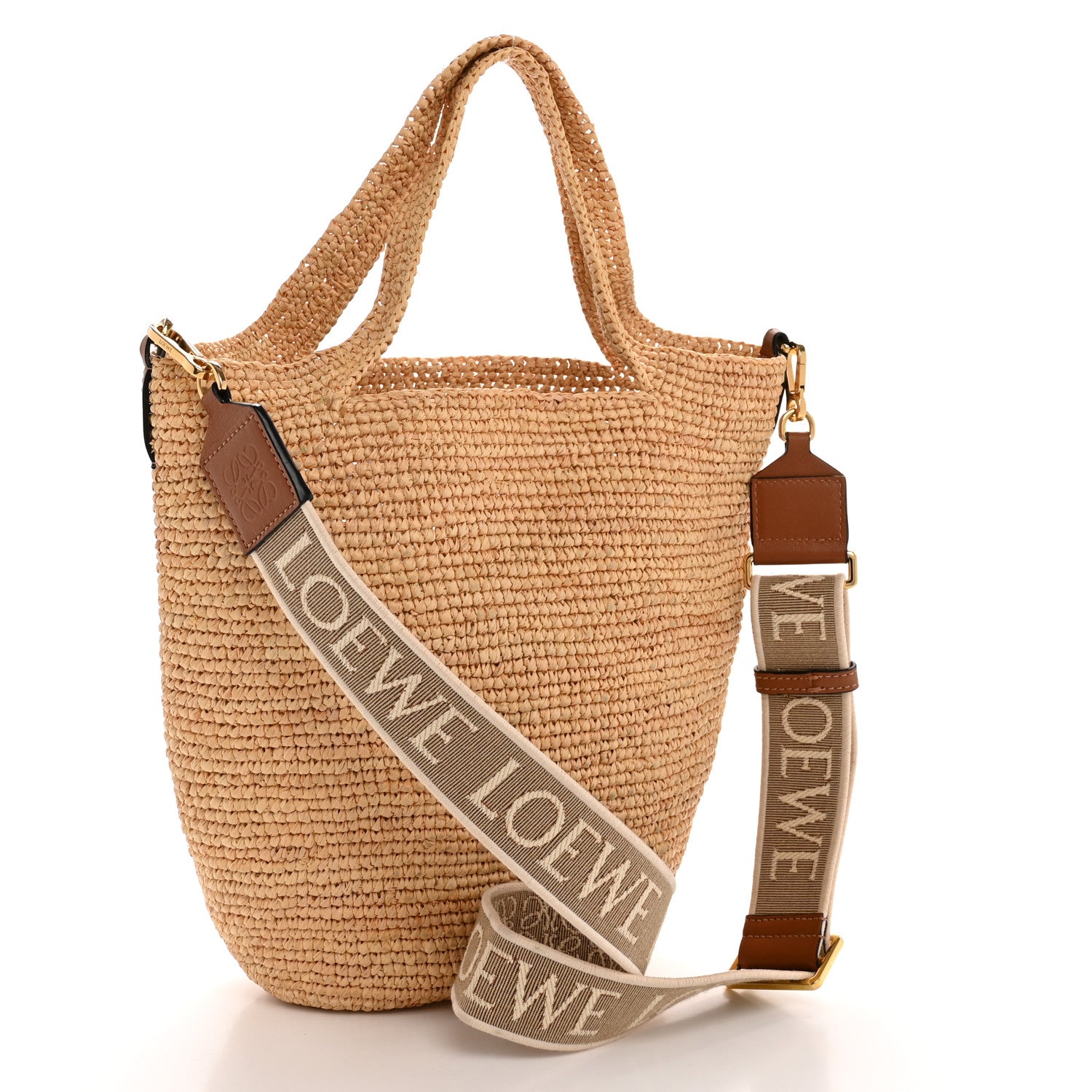 Loewe Raffia Mini Slit Tote Bag Natural Tan 4 of 11