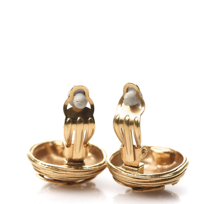 Chanel CC Button Clip On Earrings Gold 4 of 5