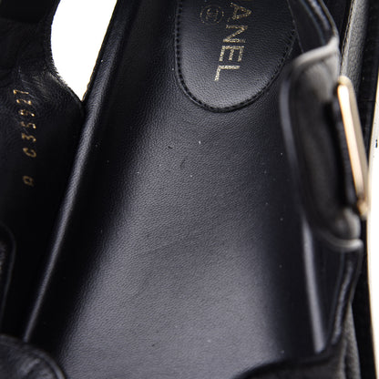 Chanel Grained Calfskin Velcro Dad Sandals 38 Black 16 of 17