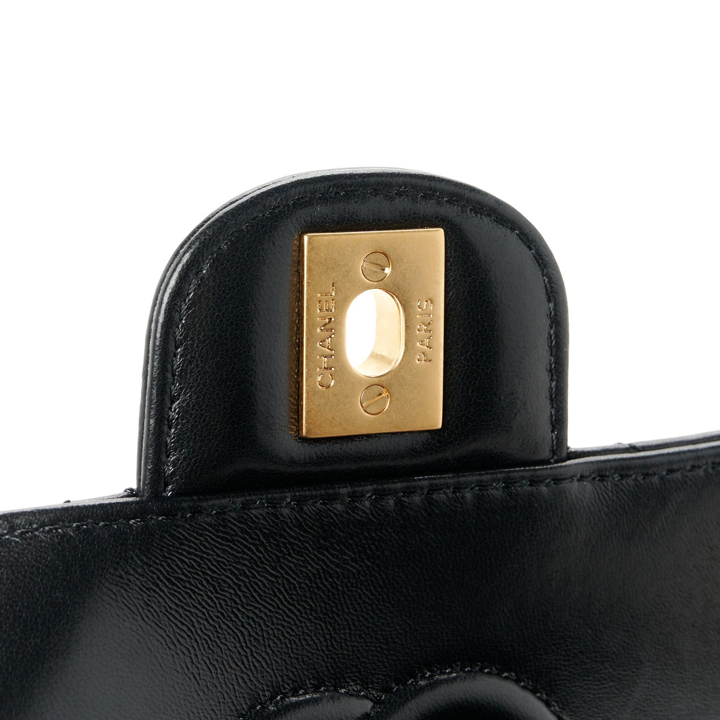 Lambskin Quilted Mini Flap Top Handle Bag Black
