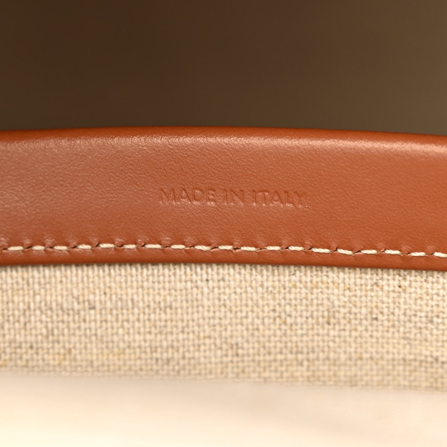 Canvas Calfskin Jacquard Cabas Tobacco Tan