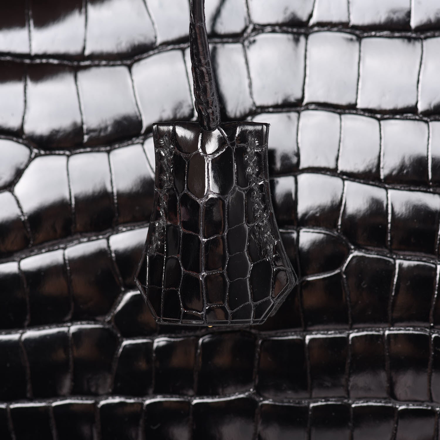 Hermes Shiny Porosus Crocodile Birkin 35 Black 31 of 41