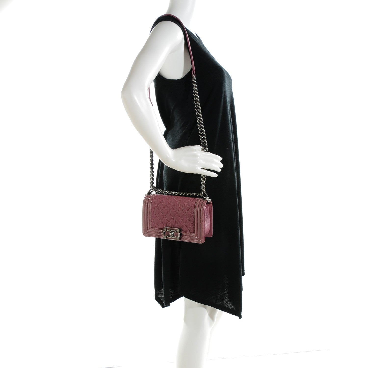 Chanel Goatskin Quilted Patent Small Duo Boy Flap Pink 2 of 8