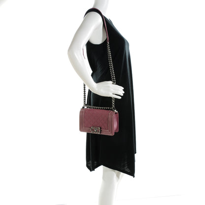 Chanel Goatskin Quilted Patent Small Duo Boy Flap Pink 2 of 8