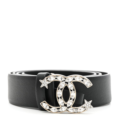 Chanel Calfskin Crystal CC Starfall Belt 85 34 Black 1 of 7