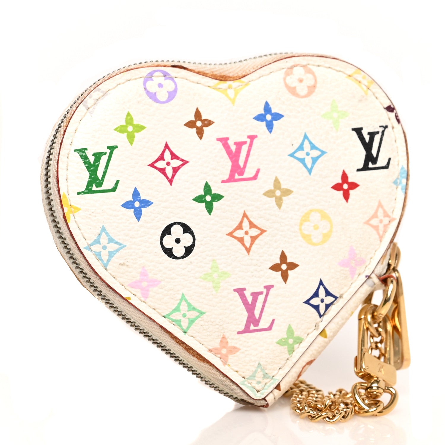 Louis Vuitton Monogram Multicolor Coeur Heart Coin Purse White 3 of 12