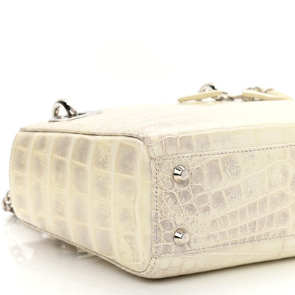 Christian Dior Alligator Mini Lady Dior Off White 9 of 10