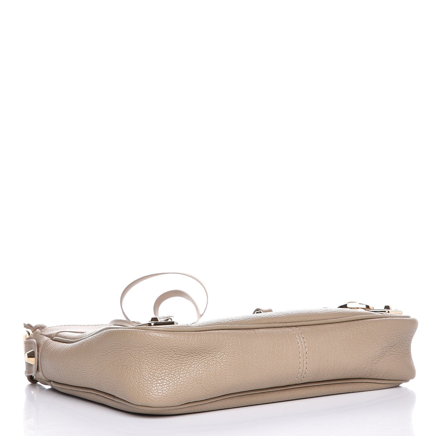 Chevre Gold Metallic Edge Hardware Hip Beige Latte