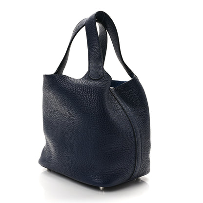Hermes Taurillon Clemence Picotin Lock 18 PM Bleu Nuit 3 of 9