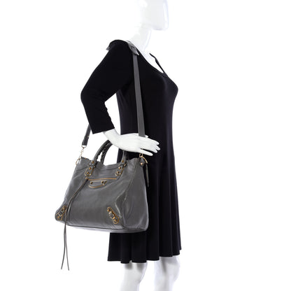Balenciaga Chevre Gold Metallic Edge Hardware Velo Gris Acier 3 of 20