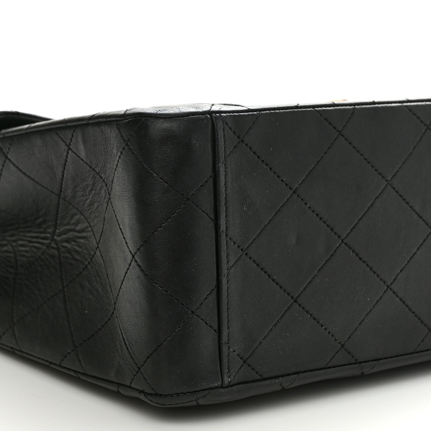 Lambskin Quilted XL Jumbo Single Flap Black