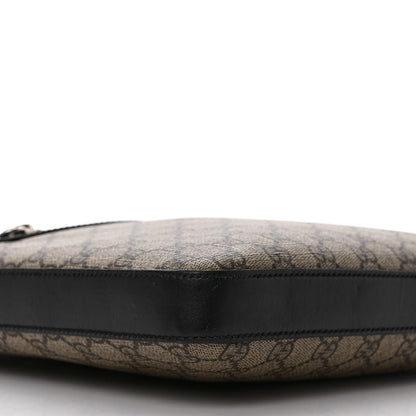 Gucci GG Supreme Monogram Medium Flat Messenger Bag Beige Black 8 of 9