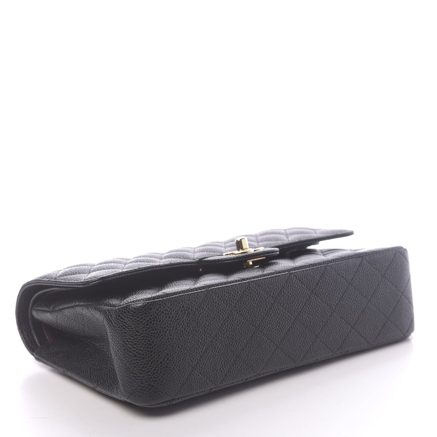 Caviar Quilted Medium Double Flap Black