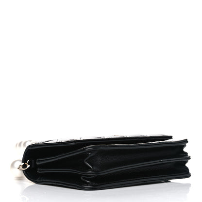 Chanel Calfskin Quilted Mini Maxi Pearls Wallet On Chain WOC Black 3 of 5