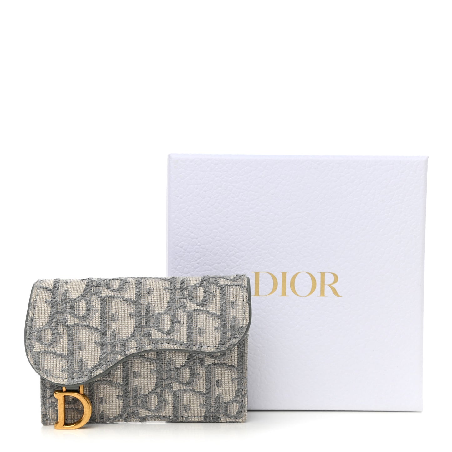 Oblique Saddle Card Holder Gray