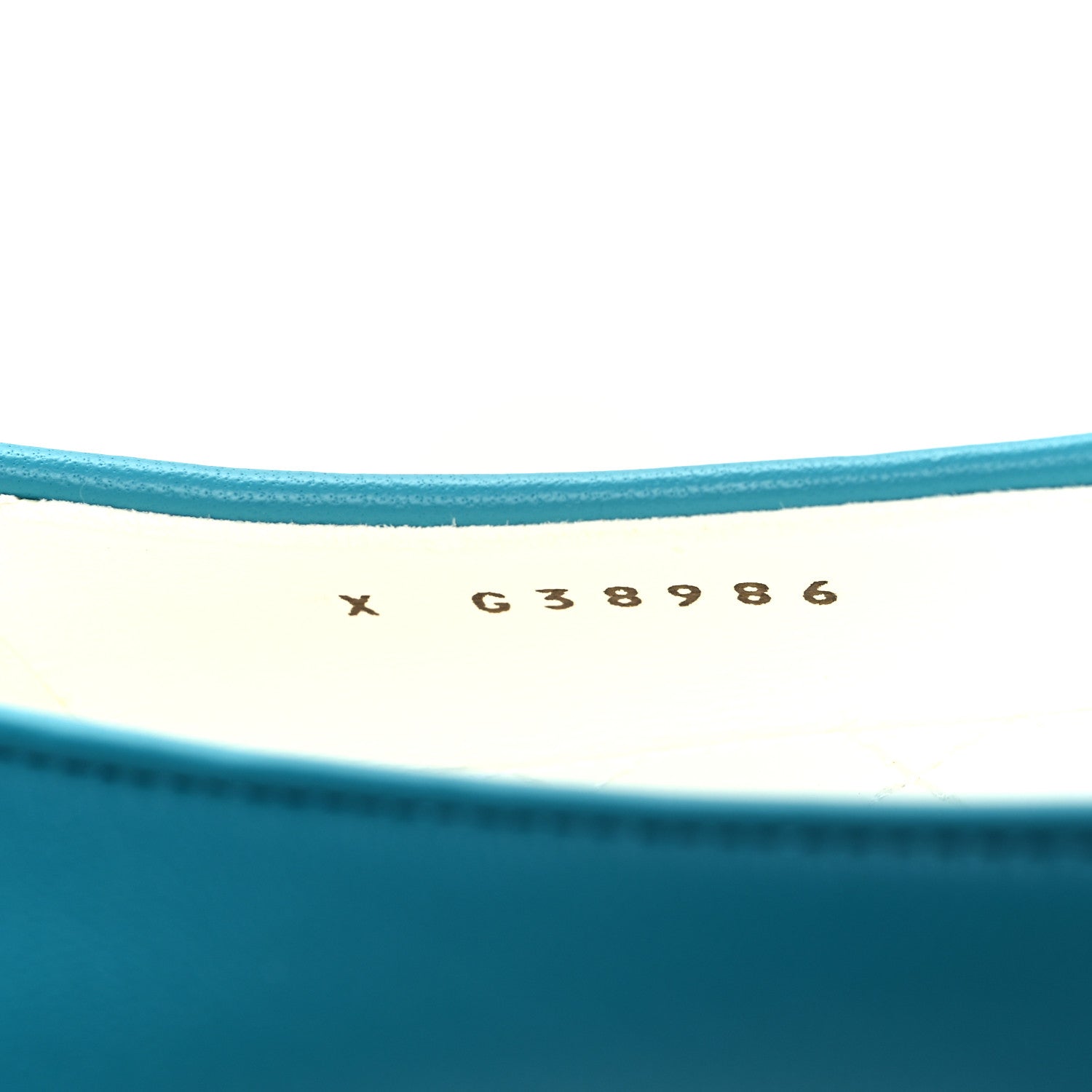 Chanel Lambskin Patent Calfskin Cap Toe Ankle Chain Ballerina Flats 38 Turquoise 13 of 18