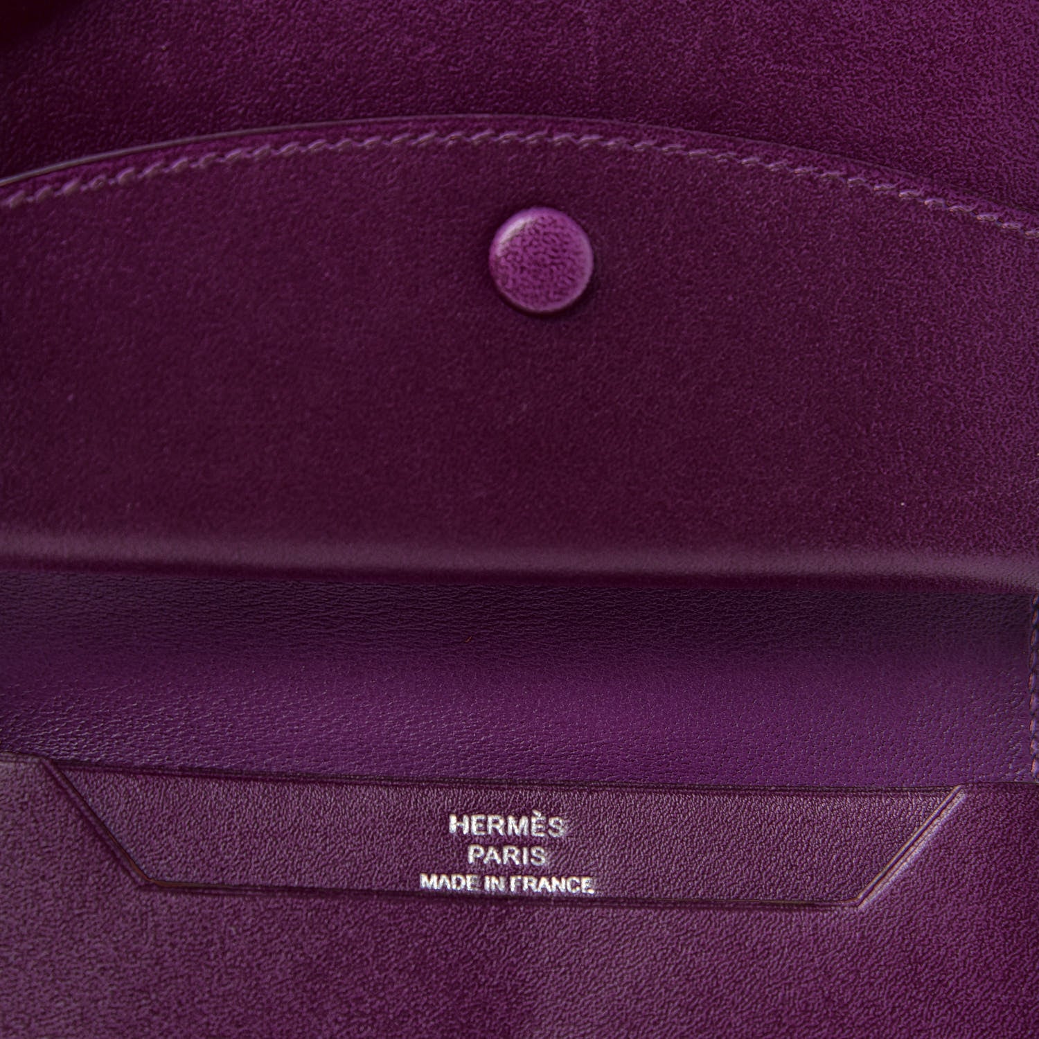 Hermes Tadelakt Lizard Bearn Card Holder Wallet Violet Bleu Petrole 6 of 6