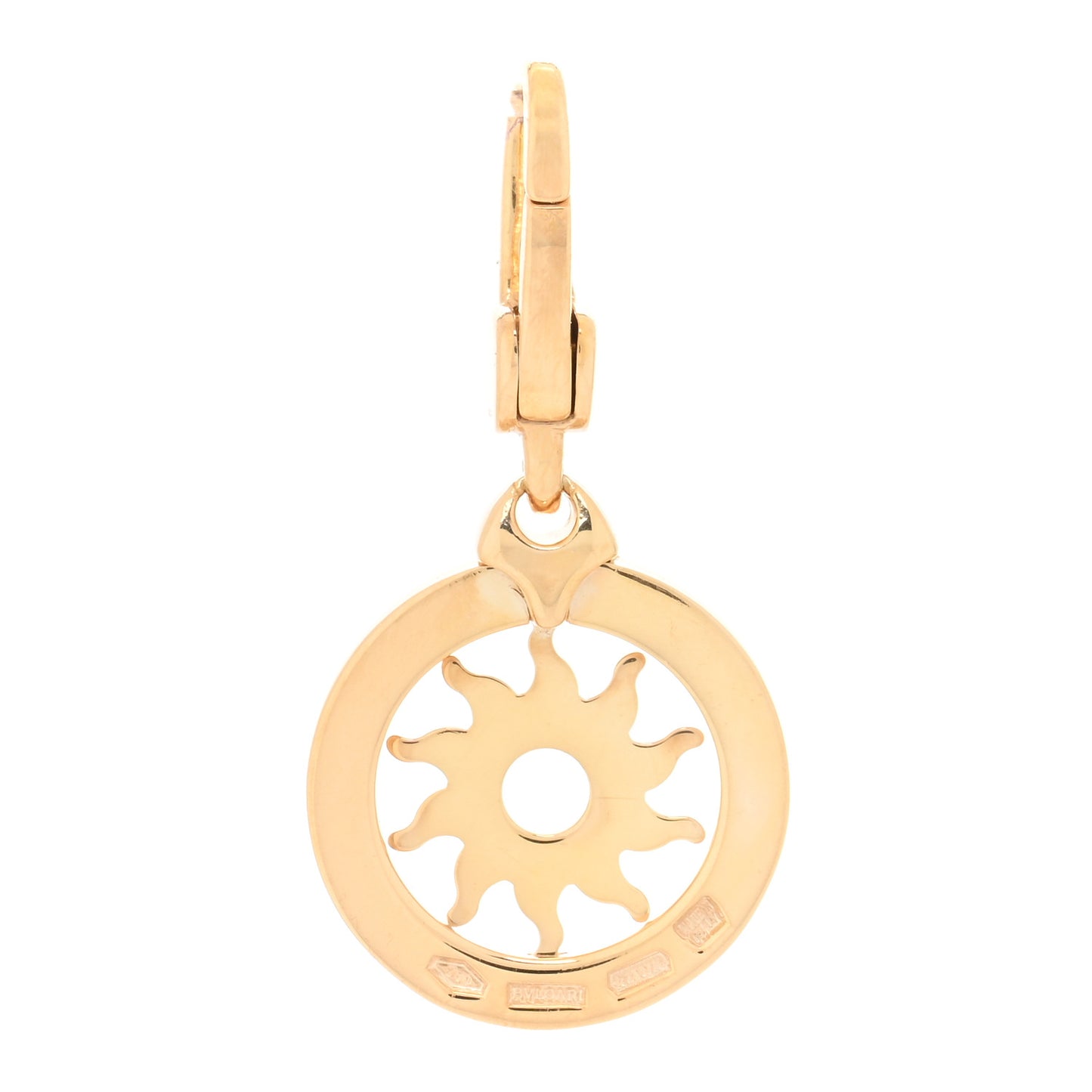 18K Yellow Gold Tondo Sole Charm Pendant